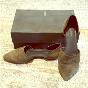 Vince green suede d’orsey flats